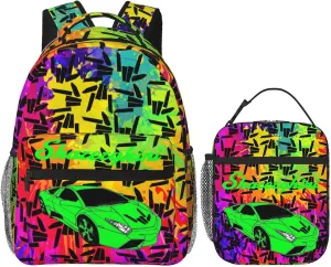 Lightweight Hiking Daypacks Backpack With Lunch Box Sets Adjustable Shoulder Straps, Black3
