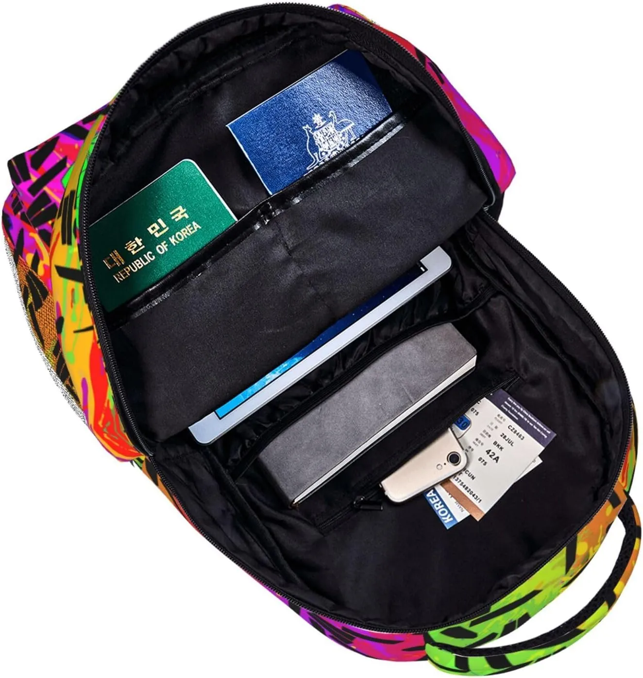 Lightweight Hiking Daypacks Backpack With Lunch Box Sets Adjustable Shoulder Straps, Black3