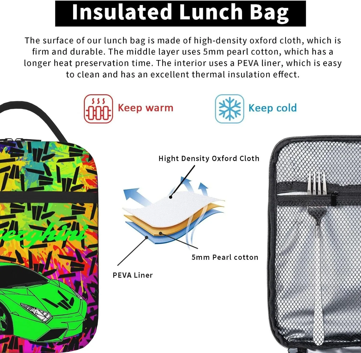 Lightweight Hiking Daypacks Backpack With Lunch Box Sets Adjustable Shoulder Straps, Black3