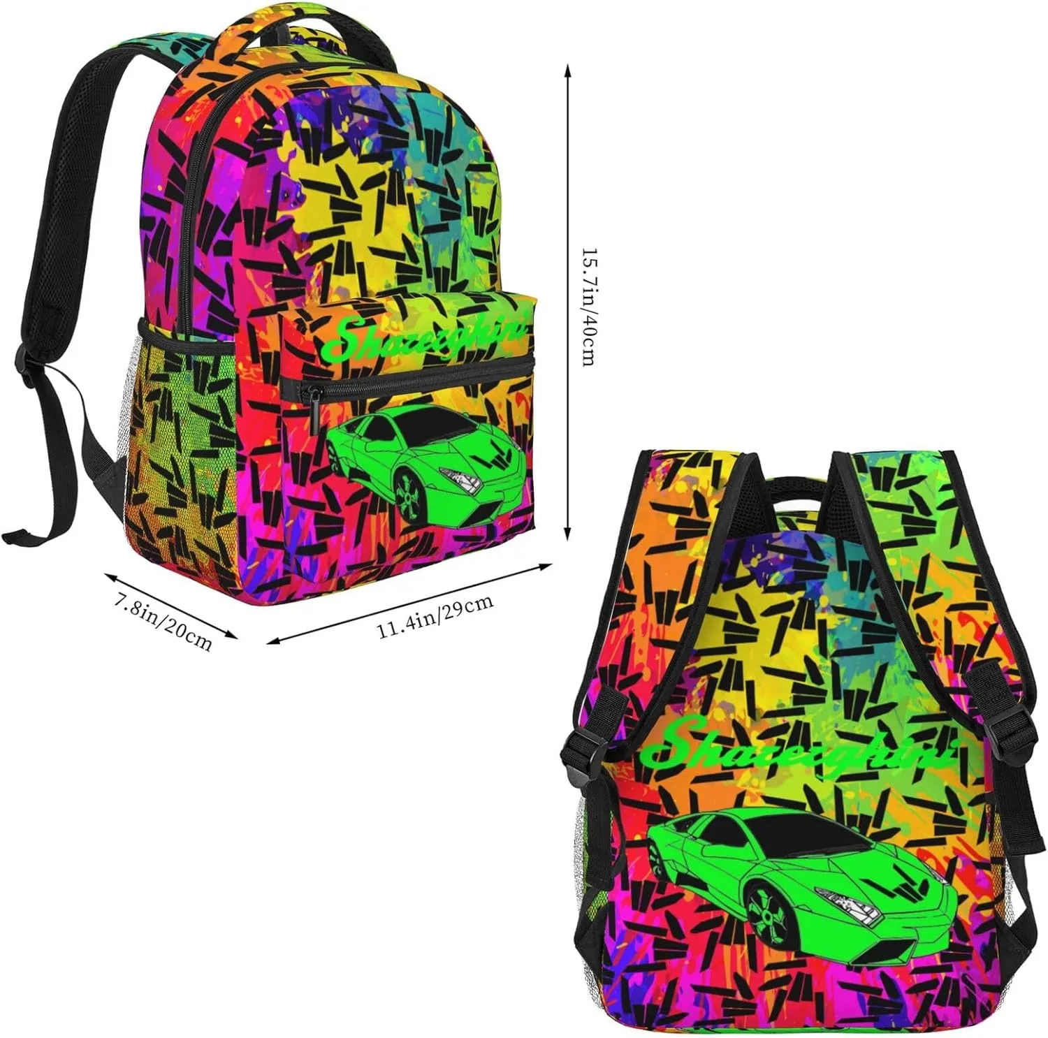Lightweight Hiking Daypacks Backpack With Lunch Box Sets Adjustable Shoulder Straps, Black3