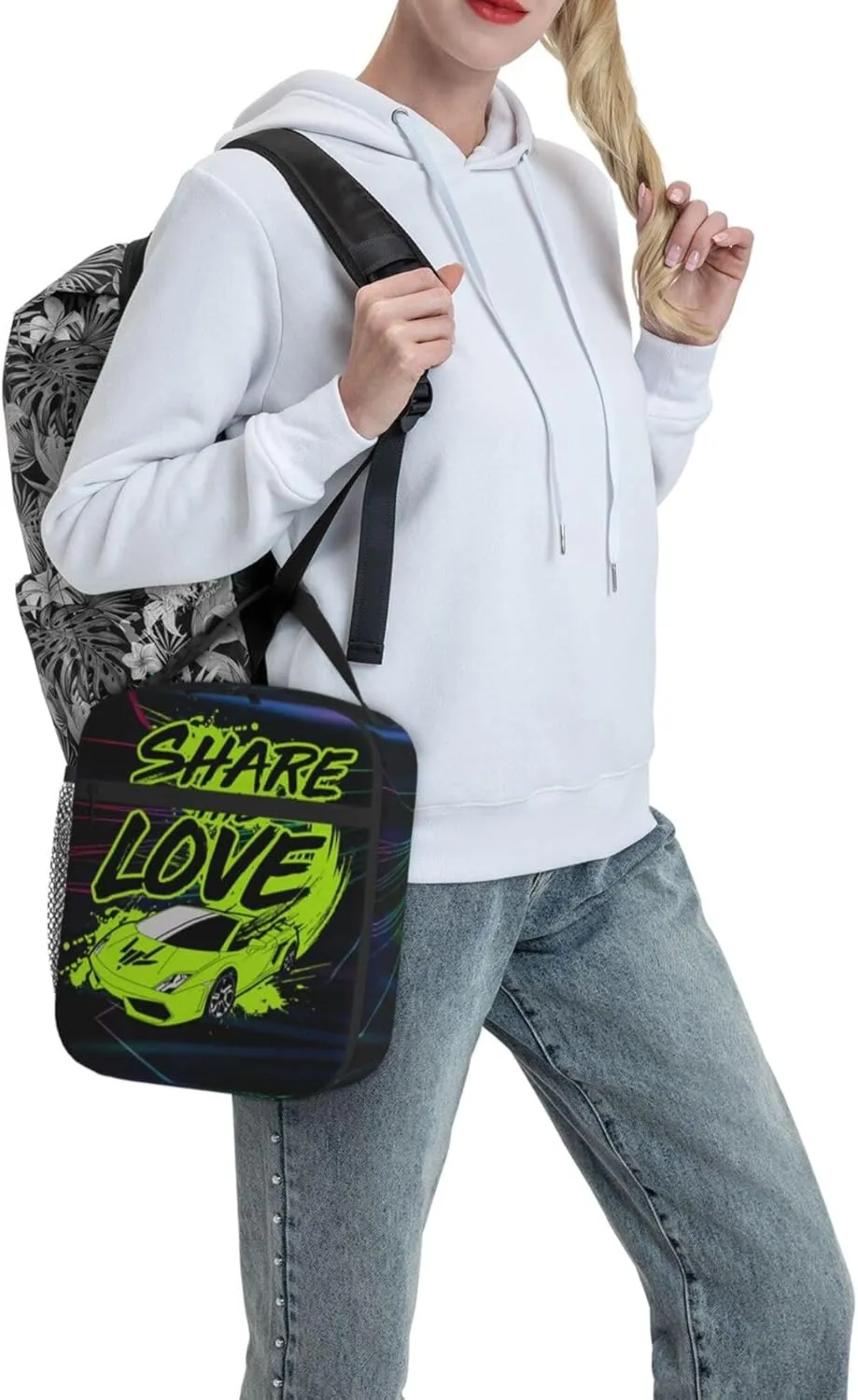 Lightweight Hiking Daypacks Backpack With Lunch Box Sets Adjustable Shoulder Straps, Black4