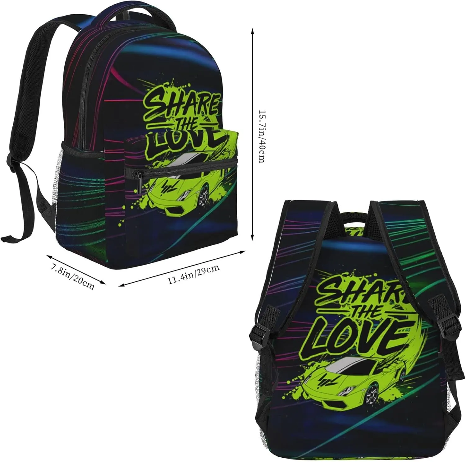 Lightweight Hiking Daypacks Backpack With Lunch Box Sets Adjustable Shoulder Straps, Black4