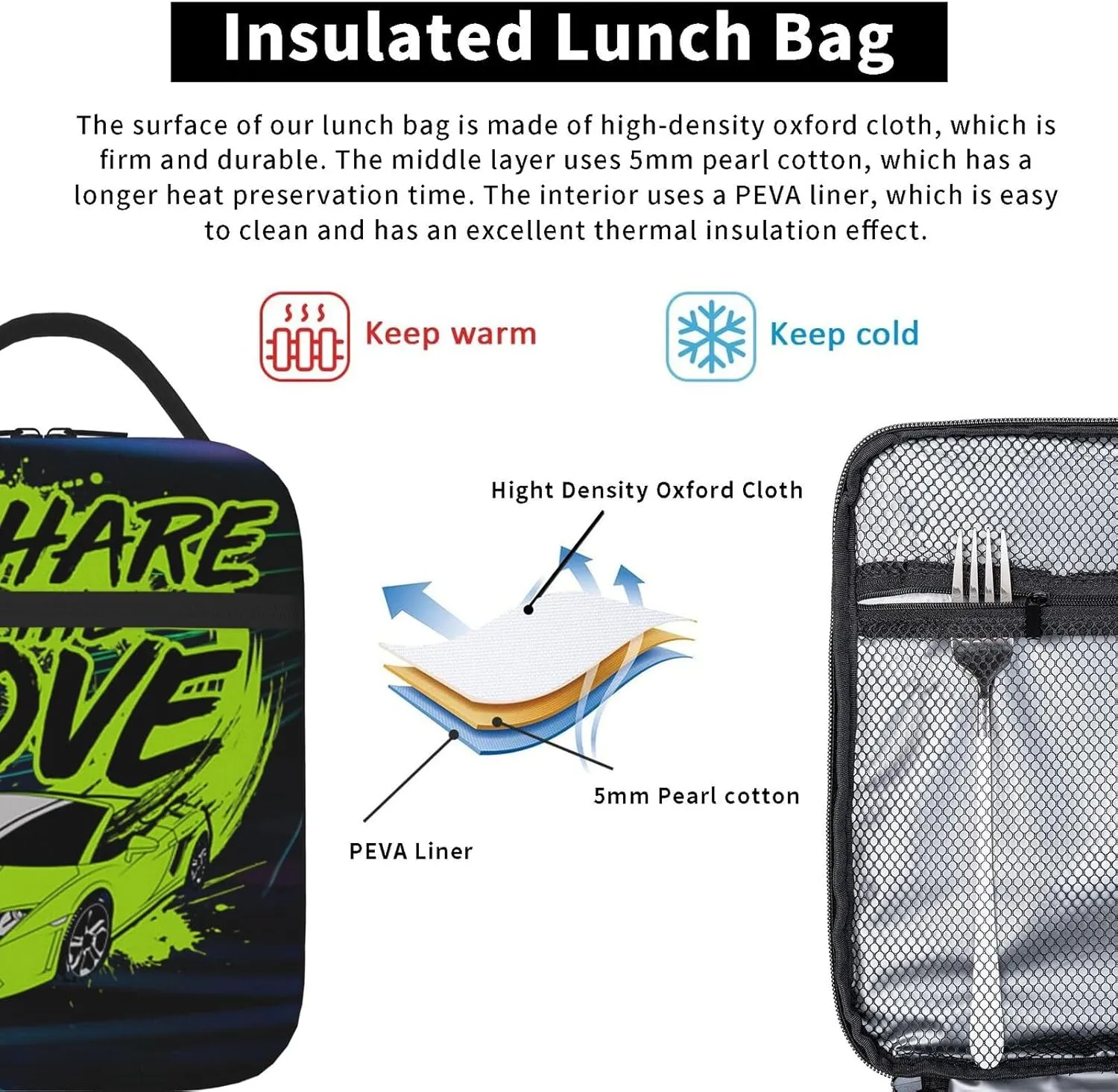 Lightweight Hiking Daypacks Backpack With Lunch Box Sets Adjustable Shoulder Straps, Black4