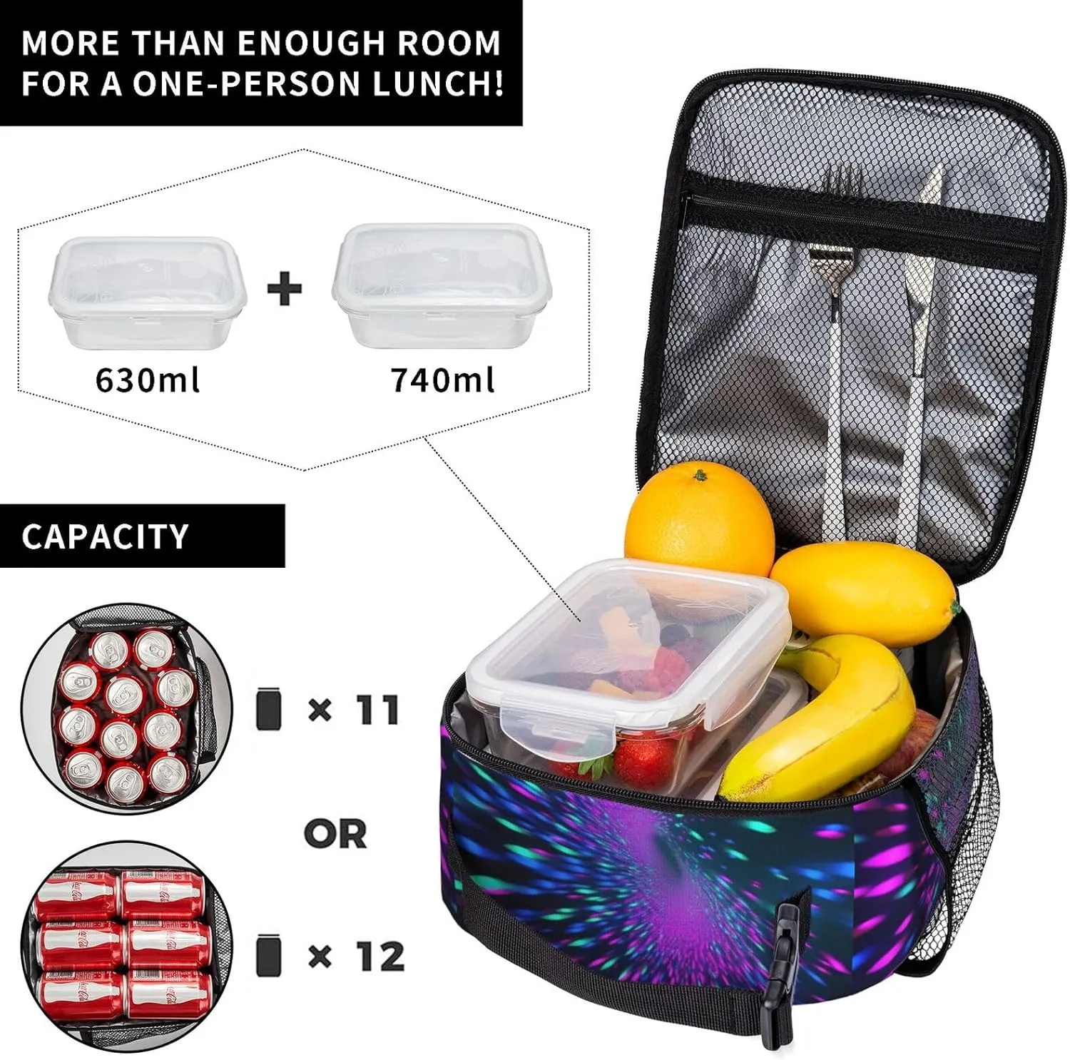 Lightweight Hiking Daypacks Backpack With Lunch Box Sets Adjustable Shoulder Straps, Black5