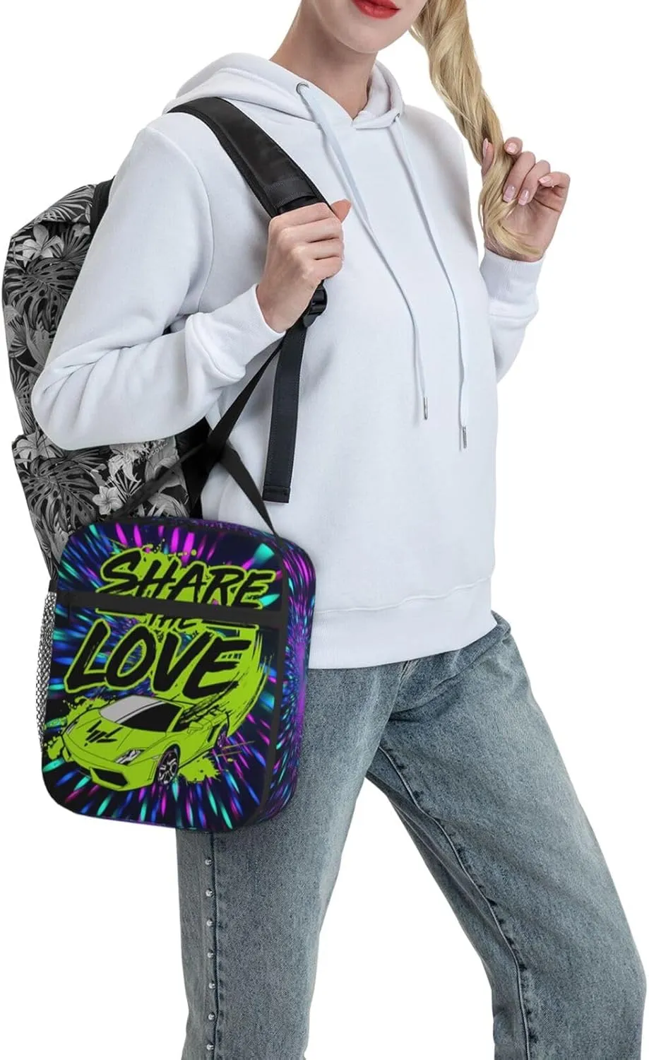 Lightweight Hiking Daypacks Backpack With Lunch Box Sets Adjustable Shoulder Straps, Black5