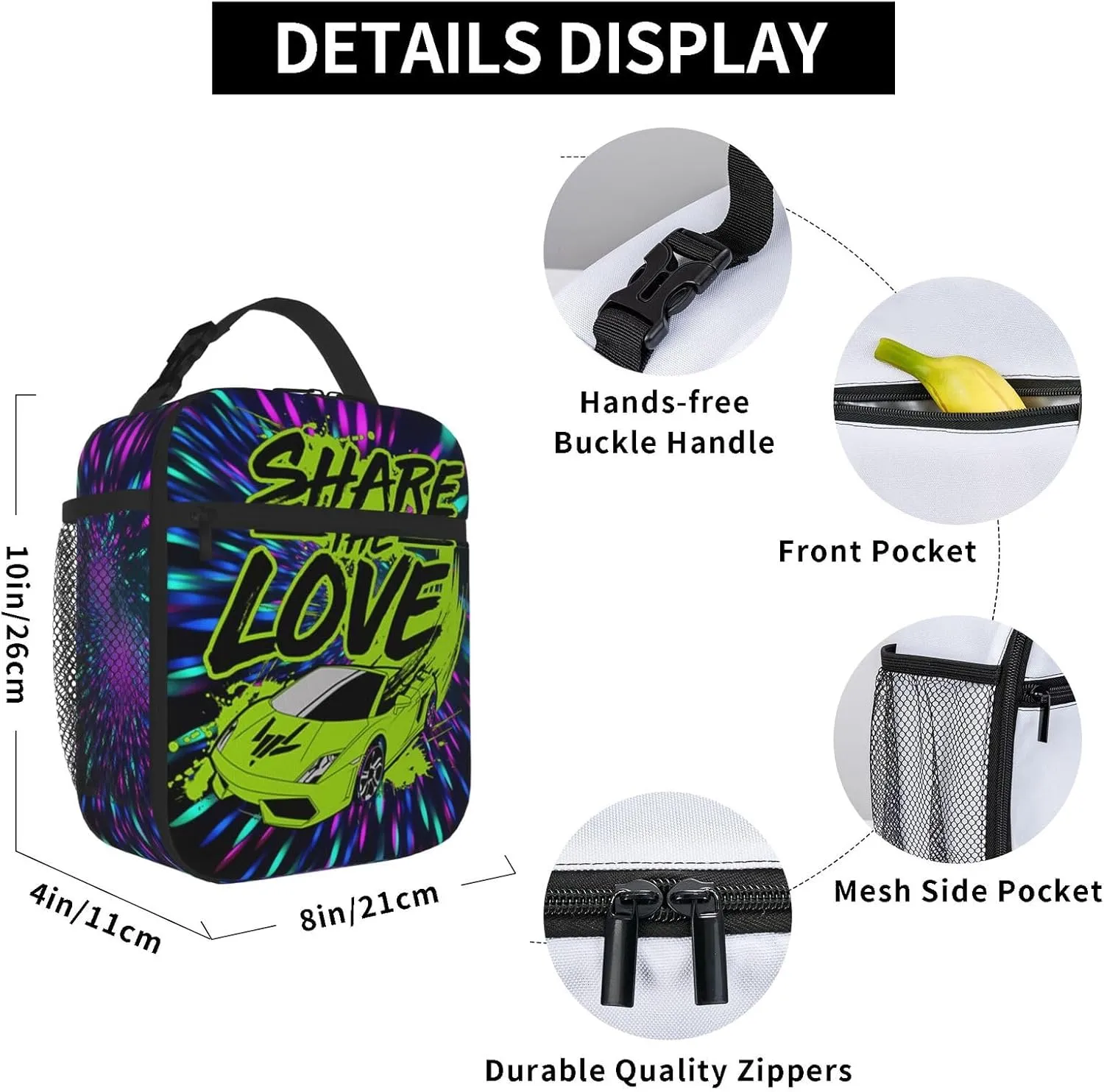 Lightweight Hiking Daypacks Backpack With Lunch Box Sets Adjustable Shoulder Straps, Black5