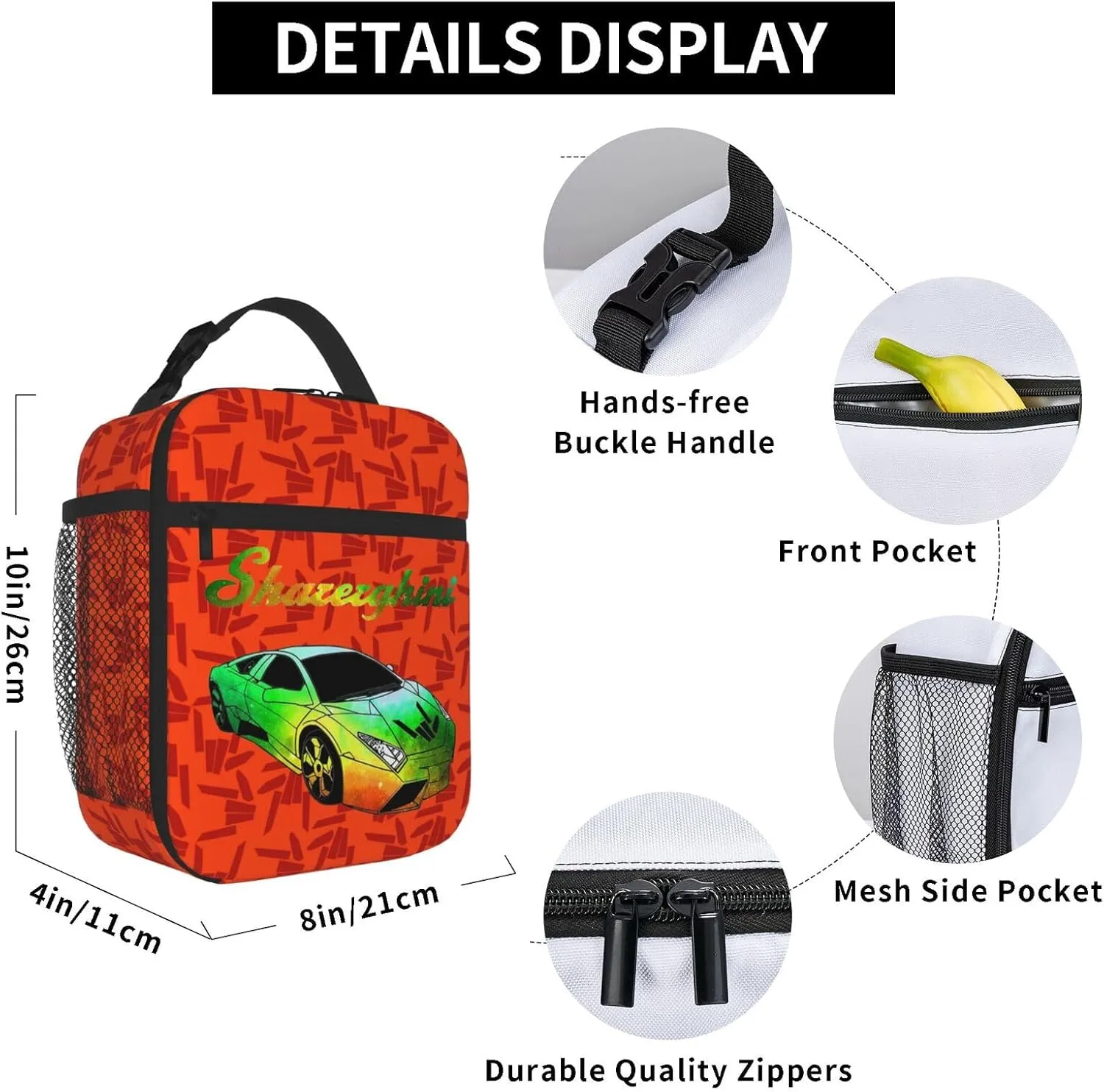 Lightweight Hiking Daypacks Backpack With Lunch Box Sets Adjustable Shoulder Straps, Black6