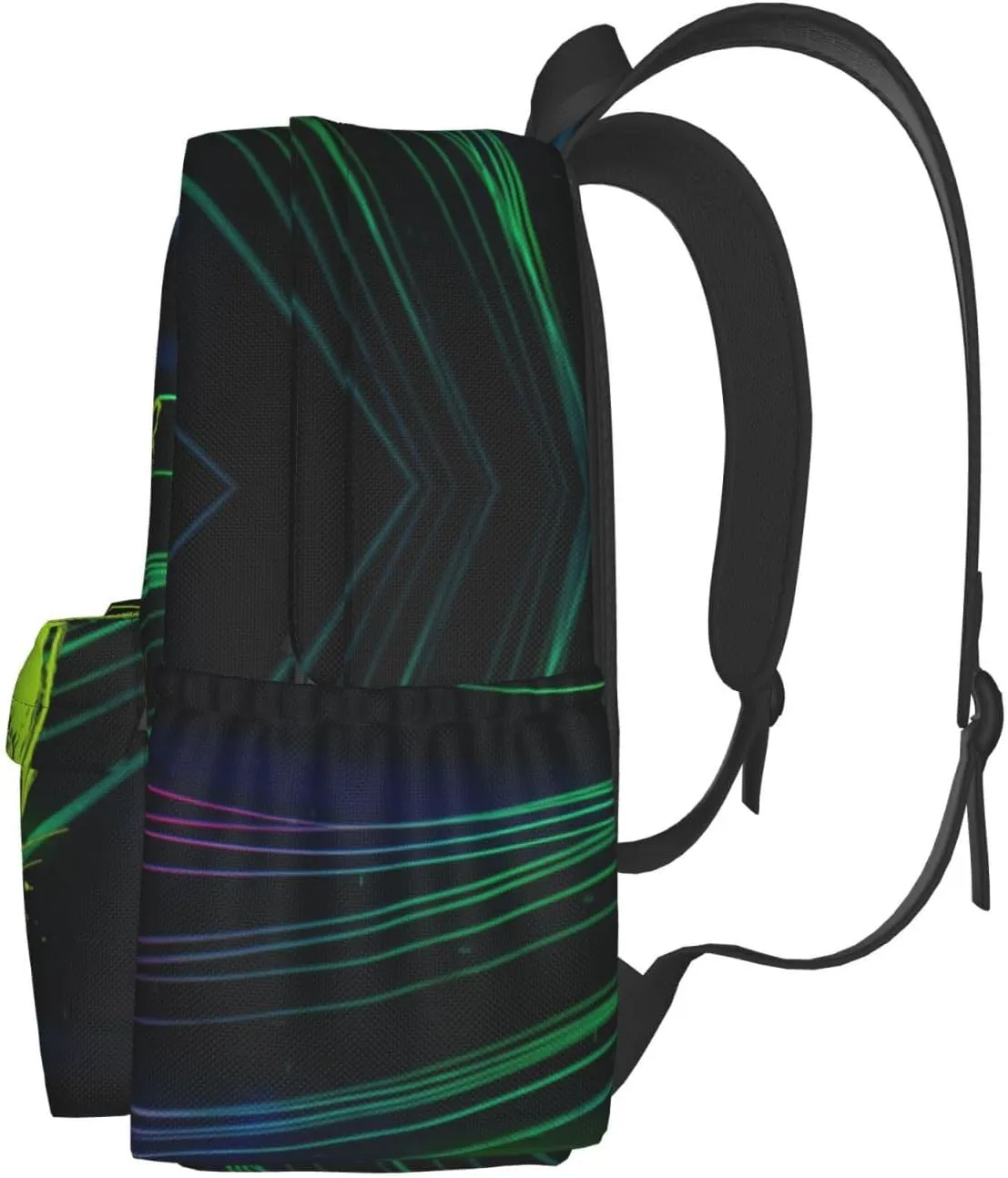 Lightweight Hiking Daypacks Large-Capacity Backpack With Full Print, Adjustable Shoulder Straps, Black3