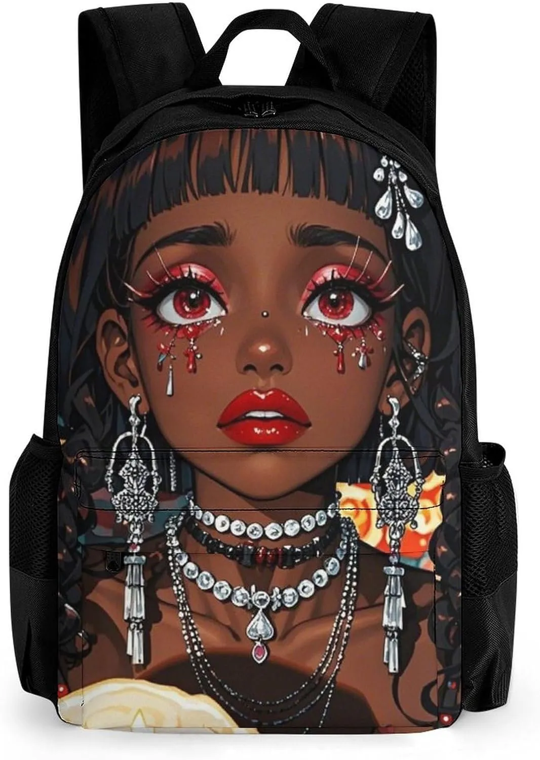 Lightweight Rucksack for Sports Travel Running - Big Capacity Multipurpose Anti-Theft Bookbag, Cool African American Woman Bold And Colorful Art Travel and Sport Backpack Rucksack