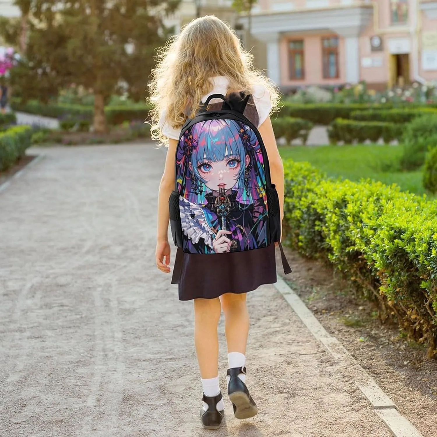 Lightweight Rucksacks for Camping Picnic Walking Cycling - Large Capacity Multipurpose Anti-Theft Carry On Bag, Beautiful Gothic Woman Neon Art Travel Hiking & Camping Rucksack