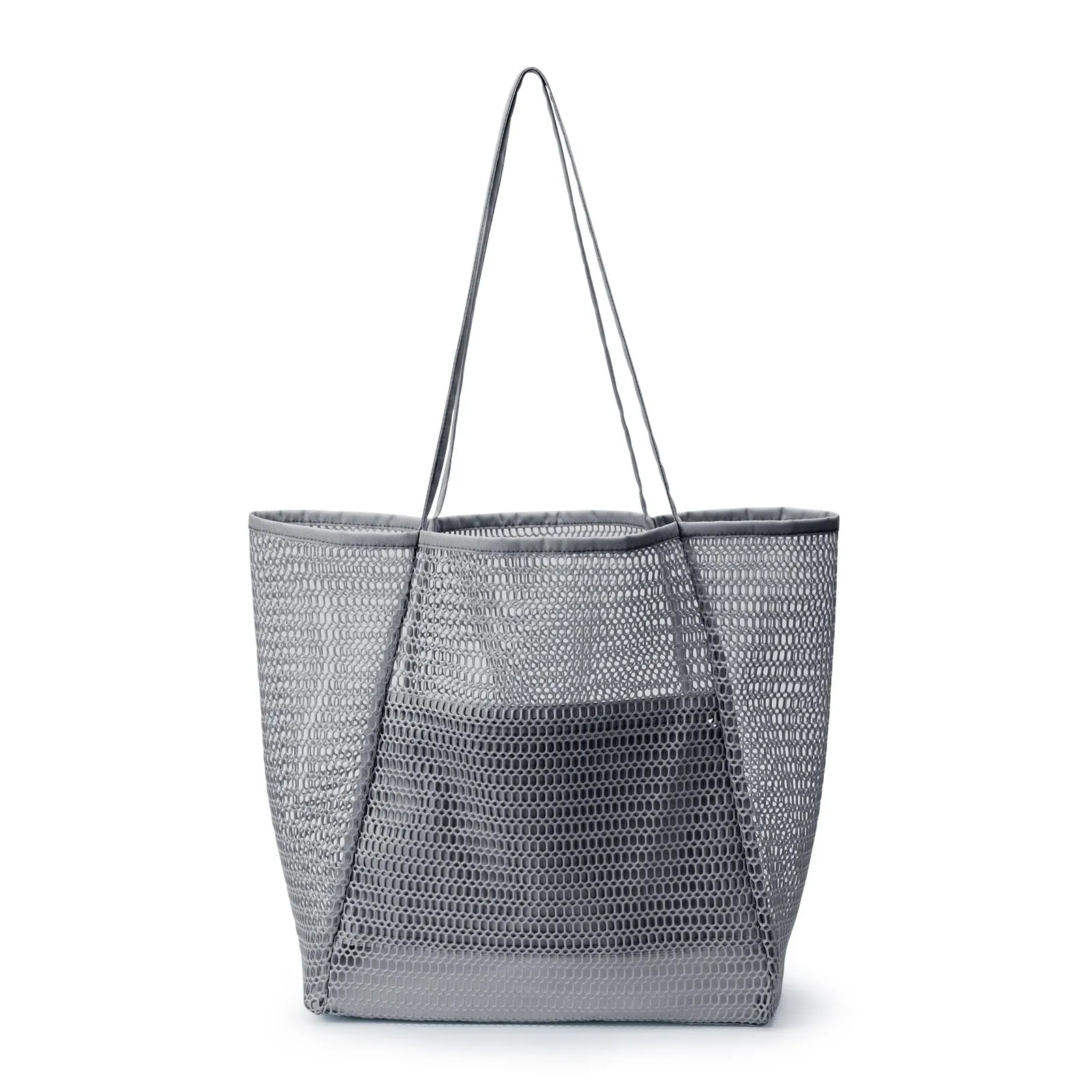 Lightweight Single-Shoulder Mesh Beach Bag, Crossbody Storage Pouch S-240201-29