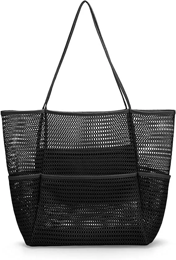 Lightweight Single-Shoulder Mesh Beach Bag, Crossbody Storage Pouch S-240201-29