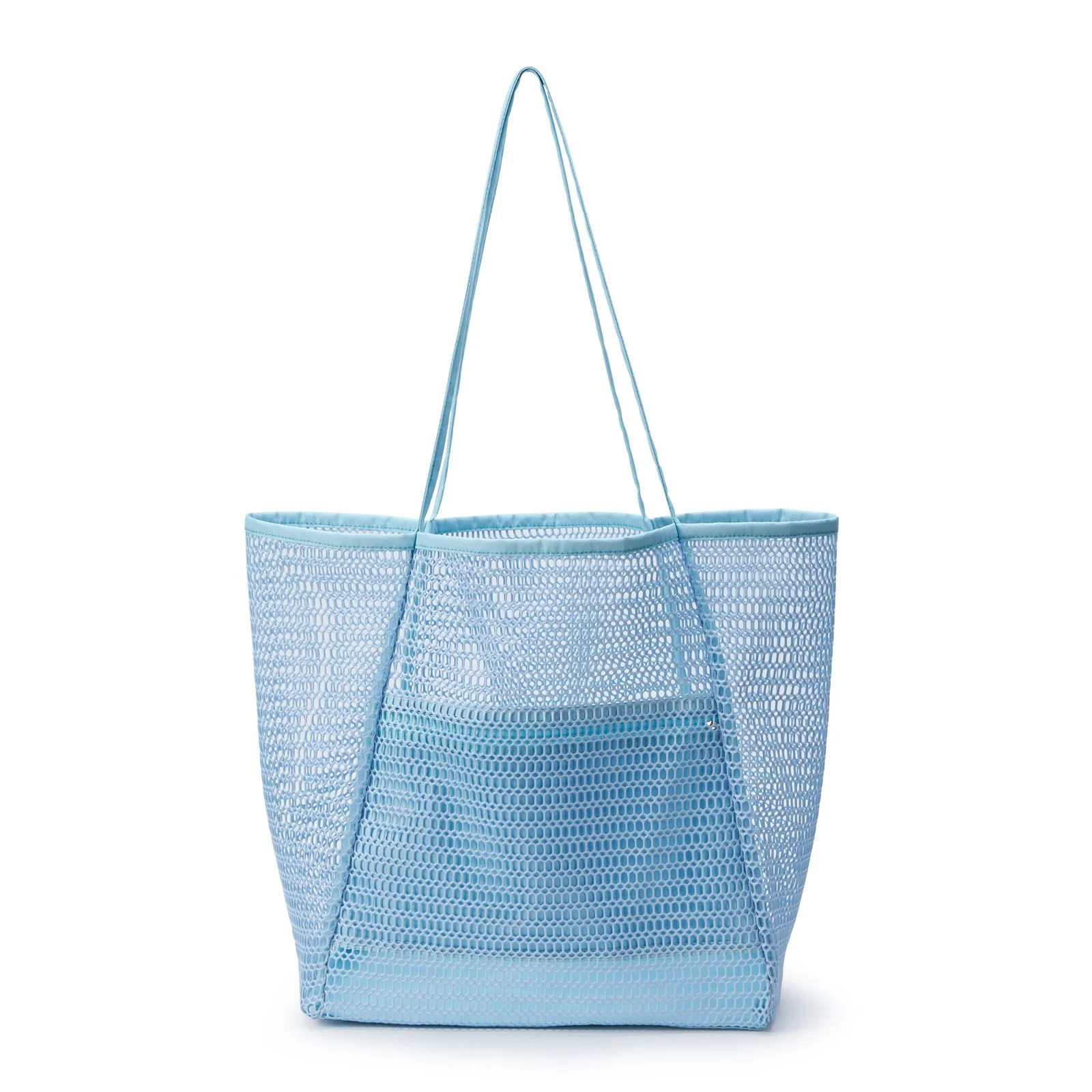 Lightweight Single-Shoulder Mesh Beach Bag, Crossbody Storage Pouch S-240201-29