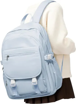 Lightweight Waterproof Backpack for Women Men Large Capacity College School Bag with Luggage Straps Multiple Pockets Durable High School Bookbag, Casual Daypacks for Students Girls Boys(Blue)