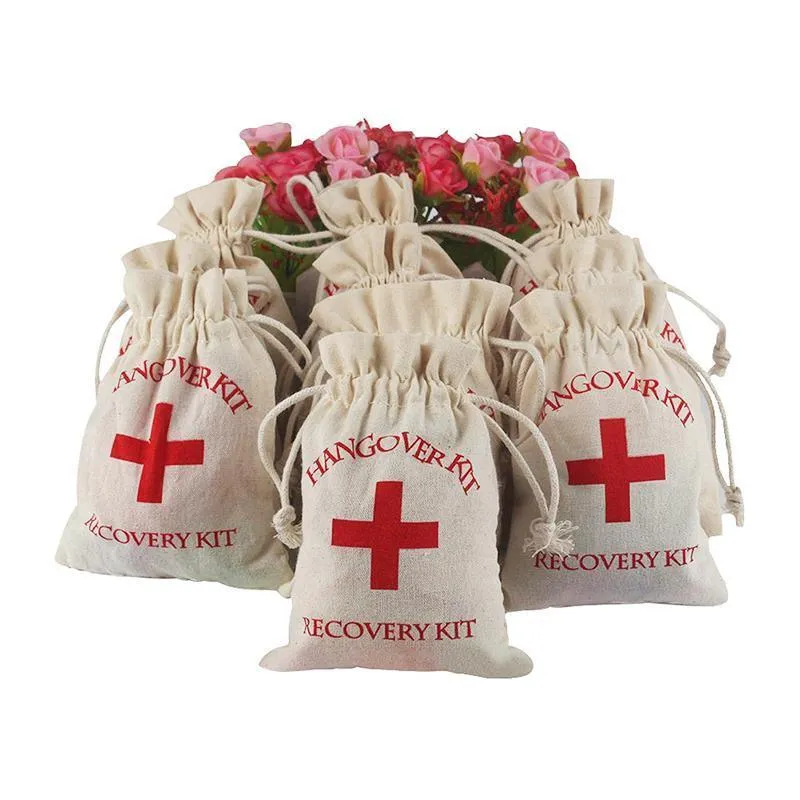 Linen Pouch 10PCS Hangover Recovery Kit Bags