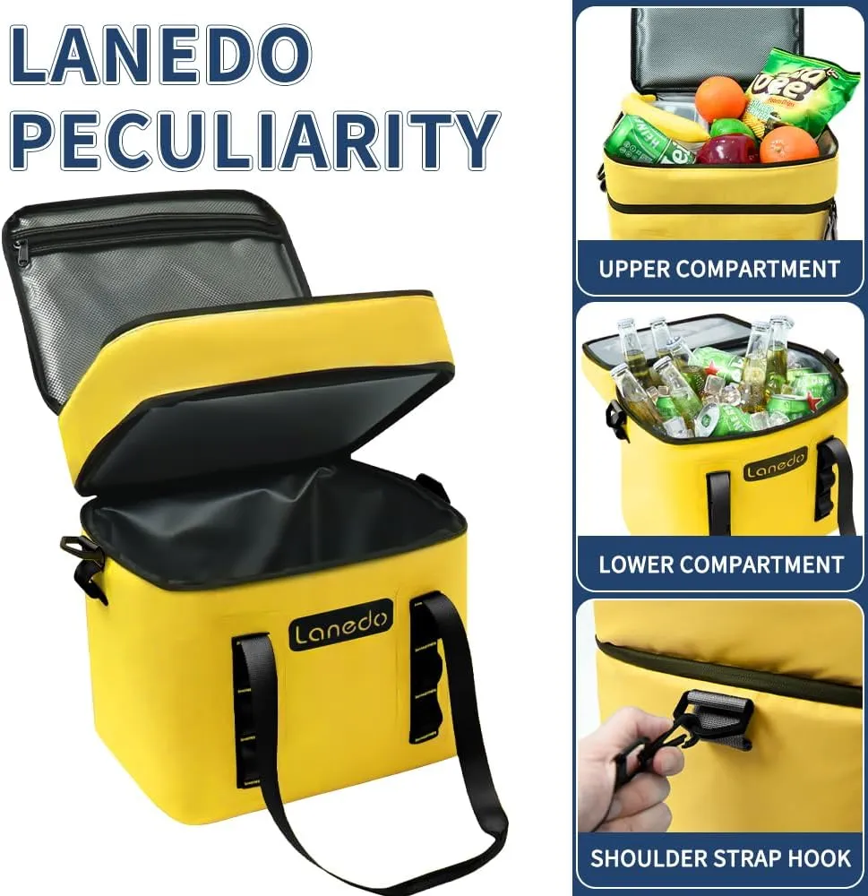 Lisa Lunch Soft Cooler 20/36 Can, Insulated Bag Portable Ice Chest Box for Lunch, Beach, Drink, Beverage, Travel, Camping, Picnic, Car, Trips, Cooler Leak-Proof