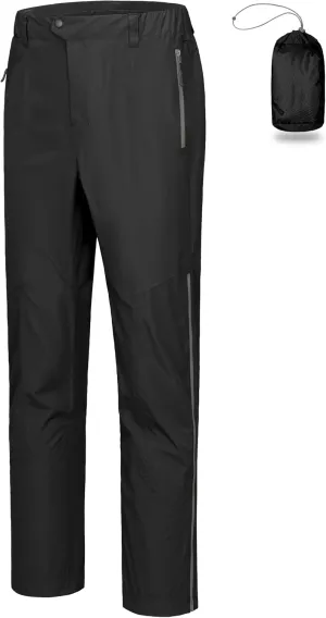Little Donkey Andy Men's Rain Pants Waterproof Lightweight Overpants Windproof Outdoor Pants for Hiking, Golf, Fishing