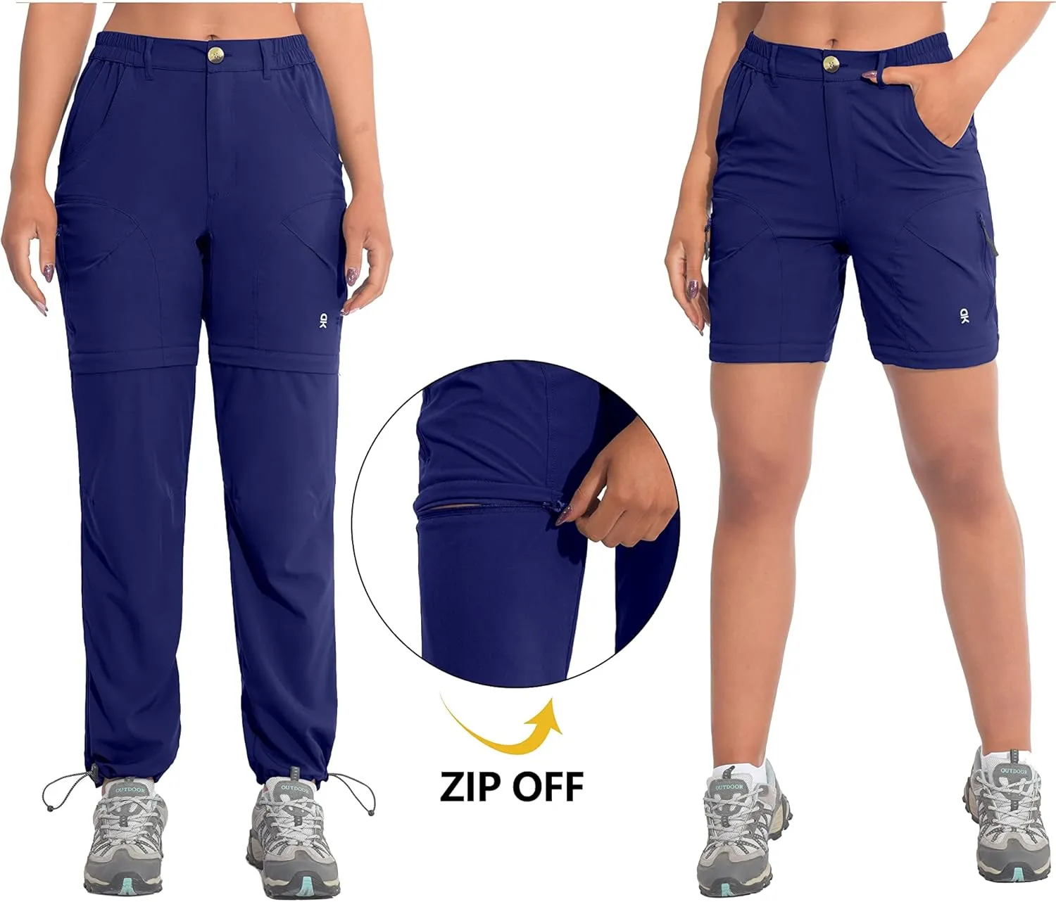 Little Donkey Andy Women's Hiking Zip Off Pants Quick Dry Convertible Shorts UPF 50  Lightweight Outdoor Fishing Safari Pants