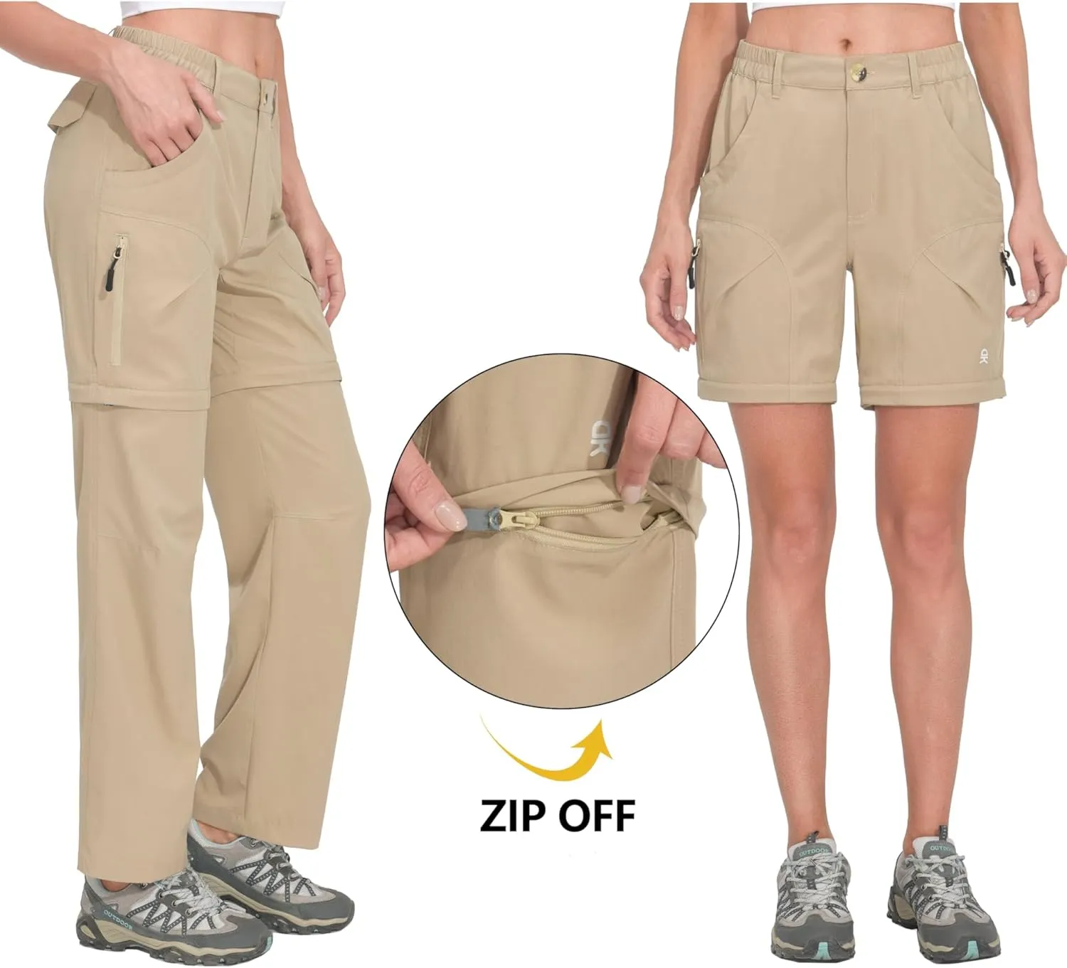Little Donkey Andy Women's Hiking Zip Off Pants Quick Dry Convertible Shorts UPF 50  Lightweight Outdoor Fishing Safari Pants