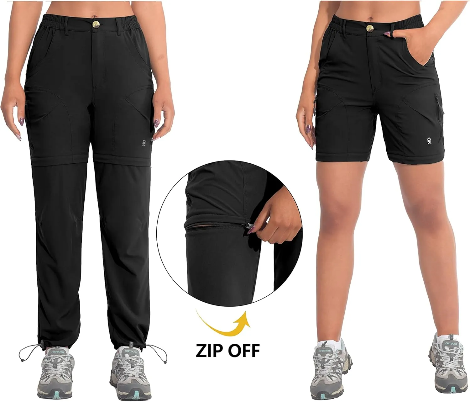 Little Donkey Andy Women's Hiking Zip Off Pants Quick Dry Convertible Shorts UPF 50  Lightweight Outdoor Fishing Safari Pants
