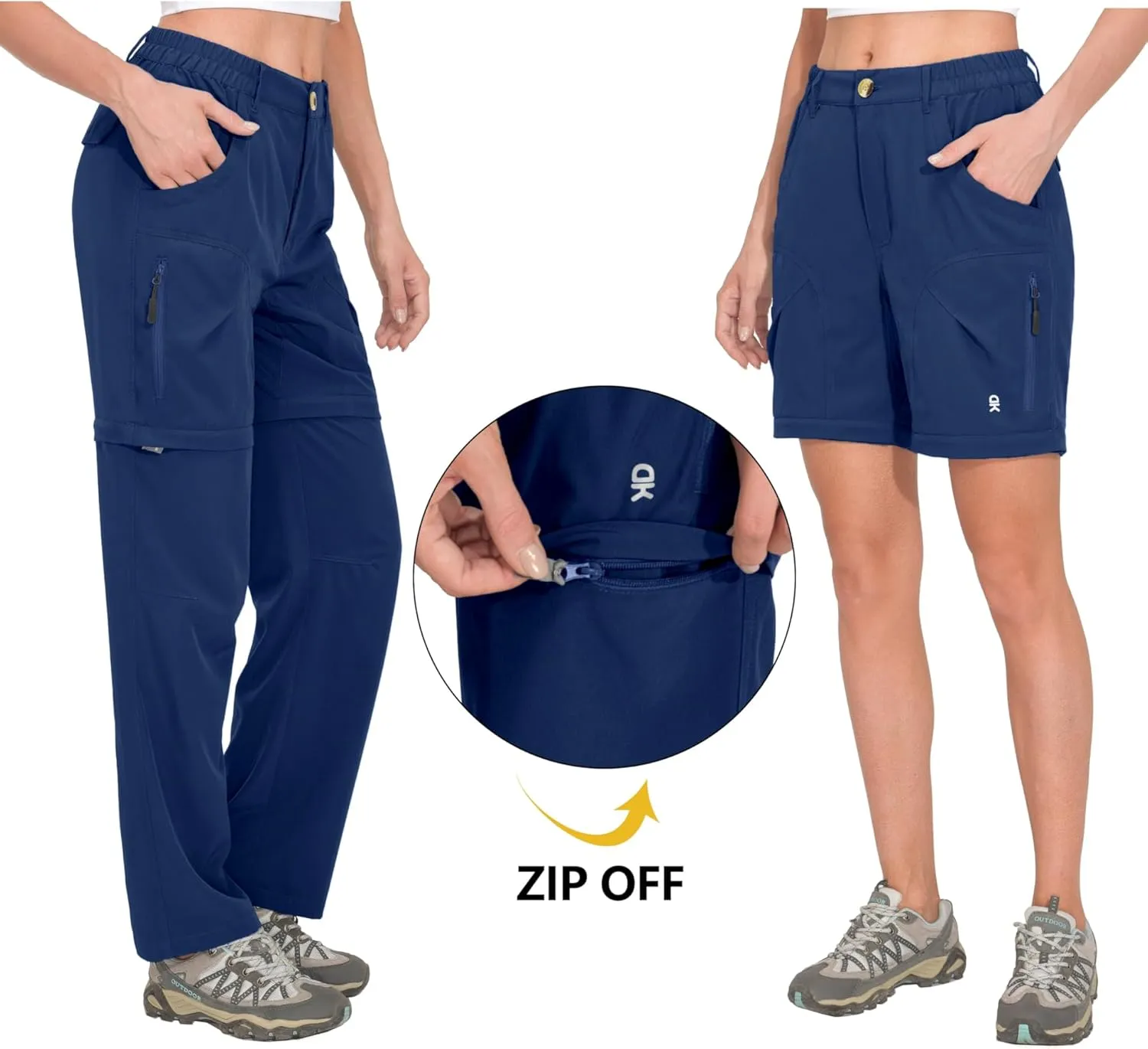 Little Donkey Andy Women's Hiking Zip Off Pants Quick Dry Convertible Shorts UPF 50  Lightweight Outdoor Fishing Safari Pants