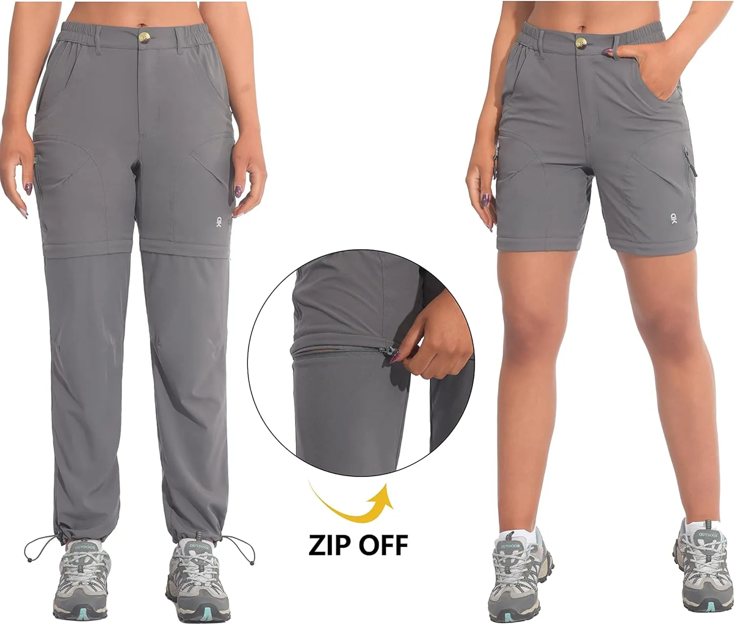 Little Donkey Andy Women's Hiking Zip Off Pants Quick Dry Convertible Shorts UPF 50  Lightweight Outdoor Fishing Safari Pants