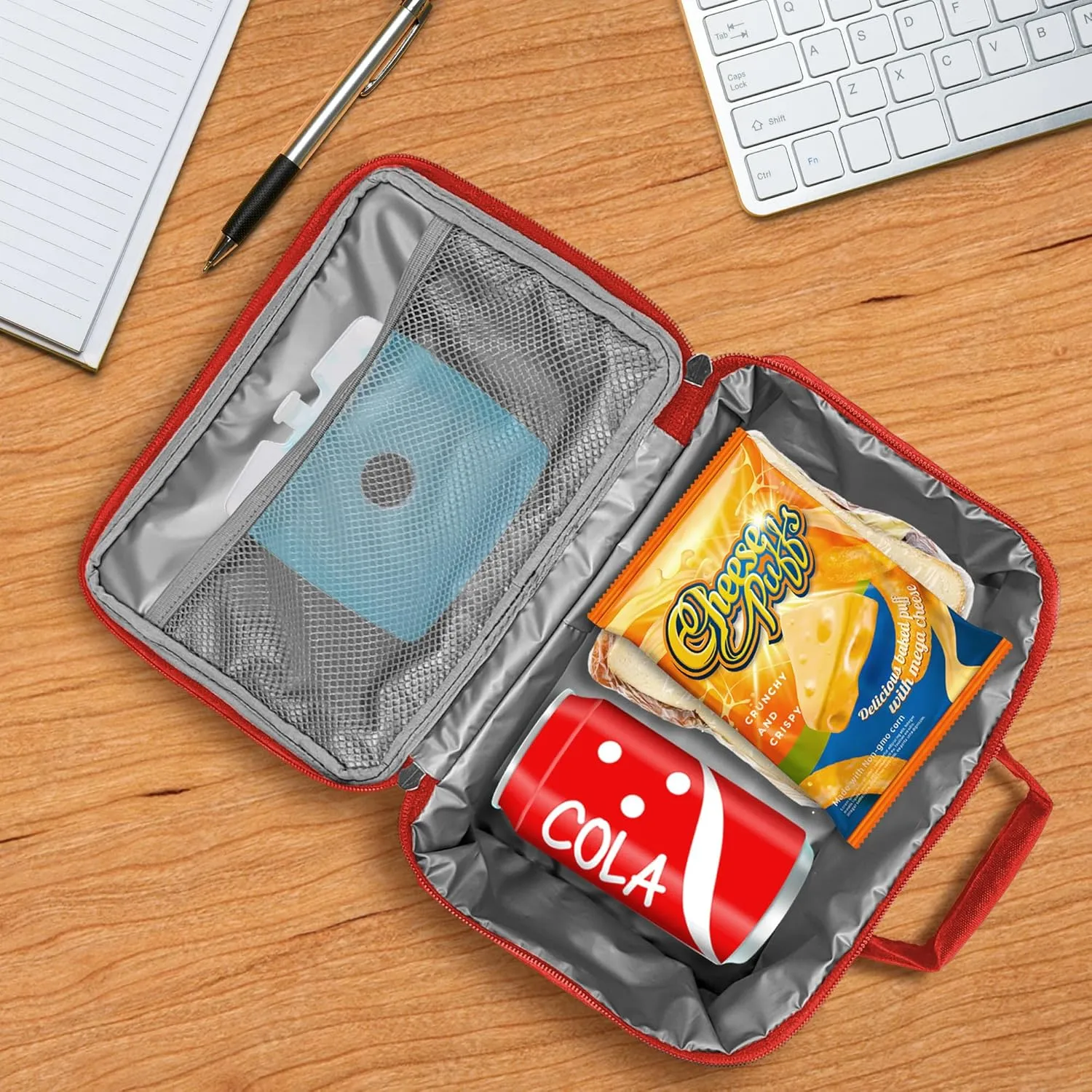 LOGOVISION Pinky and the Brain Logo Insulated Soft Sided Lunch Box - Reusable Lunch Bag For School Office Work, BPA Free, Red