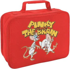 LOGOVISION Pinky and the Brain Logo Insulated Soft Sided Lunch Box - Reusable Lunch Bag For School Office Work, BPA Free, Red