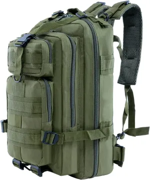 Long Keeper 30L Small Military Tactical Backpack Men Army Assault Bags Outdoor Camping Hiking Treking Molle Rucksack (Army Green)