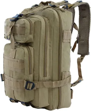 Long Keeper 30L Small Military Tactical Backpack Men Army Assault Bags Outdoor Camping Hiking Treking Molle Rucksack (Khaki)