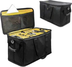 Loudmouth DJ Cable File Bag with Detachable Dividers and Padded Laptop Compartment | Music Cord Organizer Case | Sound Lighting Musician Camera Gear Gig Bag | 20" x 10" x 11.5"