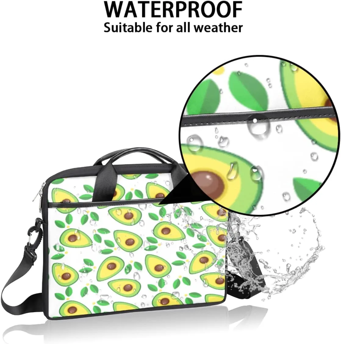 Love Letters Laptop Shoulder Messenger Bag Waterproof Laptop Briefcase Handle Padded Strap