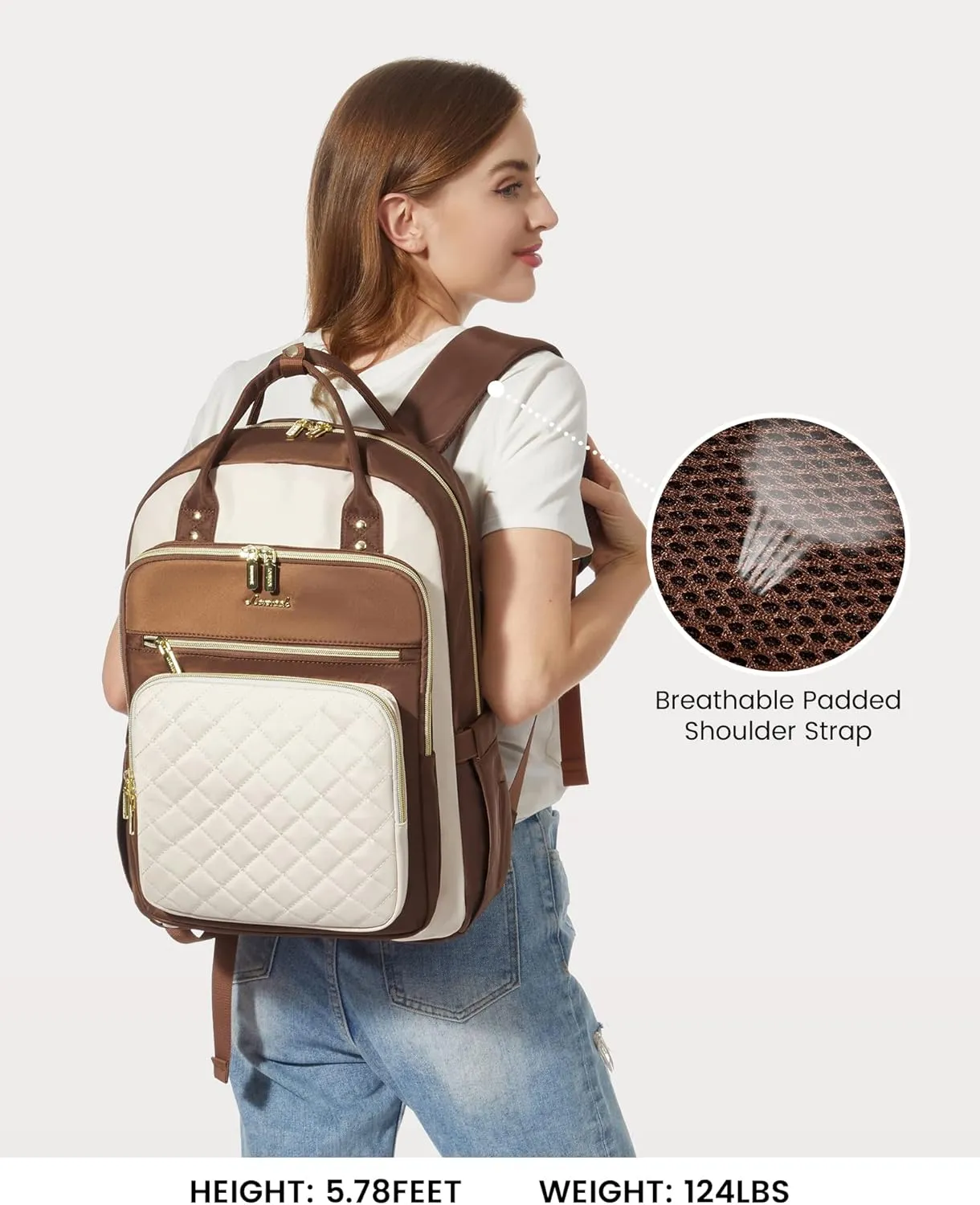 LOVEVOOK Laptop Backpack for Women, Fashion Travel Work Commuter Backpack Purse with USB Port, Lightweight Casual Daypacks, Nurse Teacher College Computer Bag, Fit 15.6" Laptop