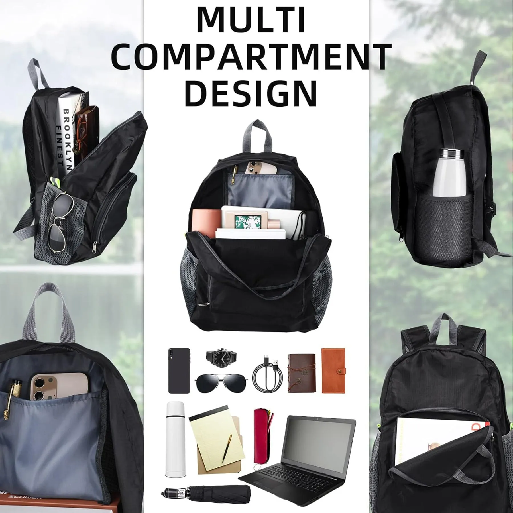 LTAW172【100 PCS】Waterproof Portable Hiking Backpack