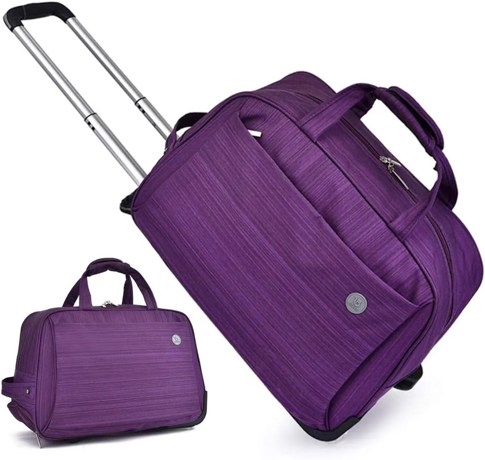 Luggage Trolley Bag, Wheeled Travel Holdall Bag, Oxford Cloth Material Travel Duffel Bag, Foldable Lightweight Travel Duffel Bag