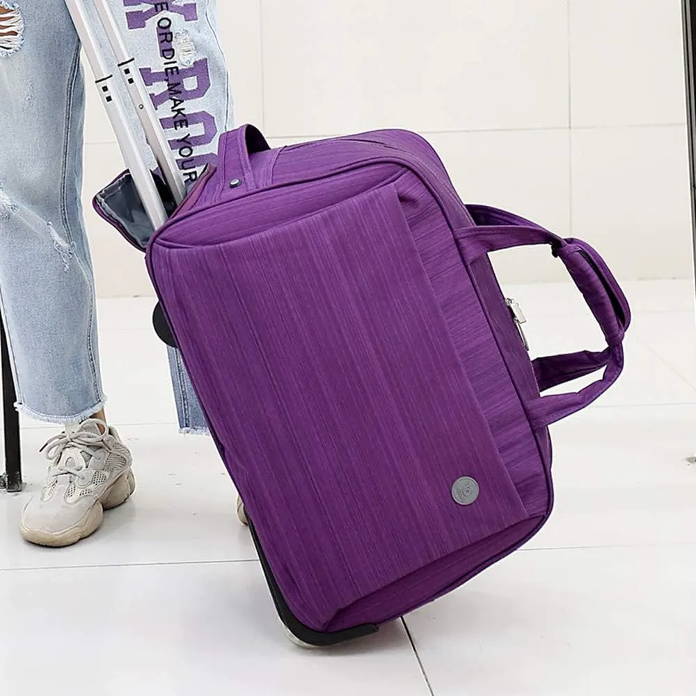 Luggage Trolley Bag, Wheeled Travel Holdall Bag, Oxford Cloth Material Travel Duffel Bag, Foldable Lightweight Travel Duffel Bag
