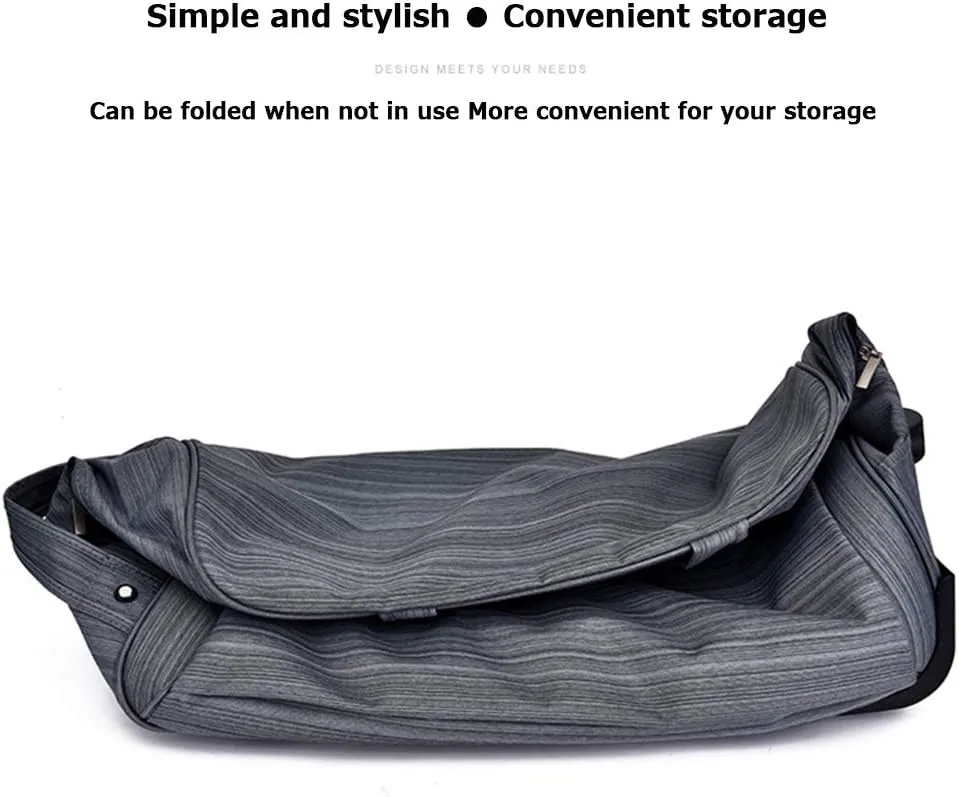 Luggage Trolley Bag, Wheeled Travel Holdall Bag, Oxford Cloth Material Travel Duffel Bag, Foldable Lightweight Travel Duffel Bag