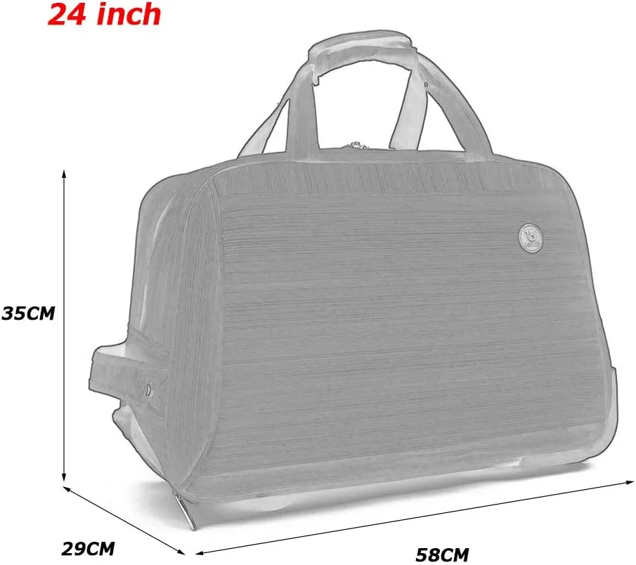 Luggage Trolley Bag, Wheeled Travel Holdall Bag, Oxford Cloth Material Travel Duffel Bag, Foldable Lightweight Travel Duffel Bag