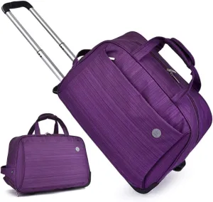 Luggage Trolley Bag, Wheeled Travel Holdall Bag, Oxford Cloth Material Travel Duffel Bag, Foldable Lightweight Travel Duffel Bag