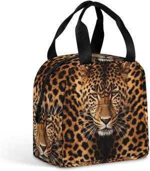Lunch Bag for Women Men Depict A Leopard Reusable Insulated Lunch Tote Bag Small Leakproof Cooler Food Containers for Office Travel Outdoor