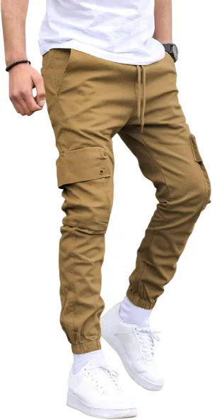 M Menmentings Men's Outdoor Jogging Casual Sweatpants Stretch Waist Lightweight Cargo Pants