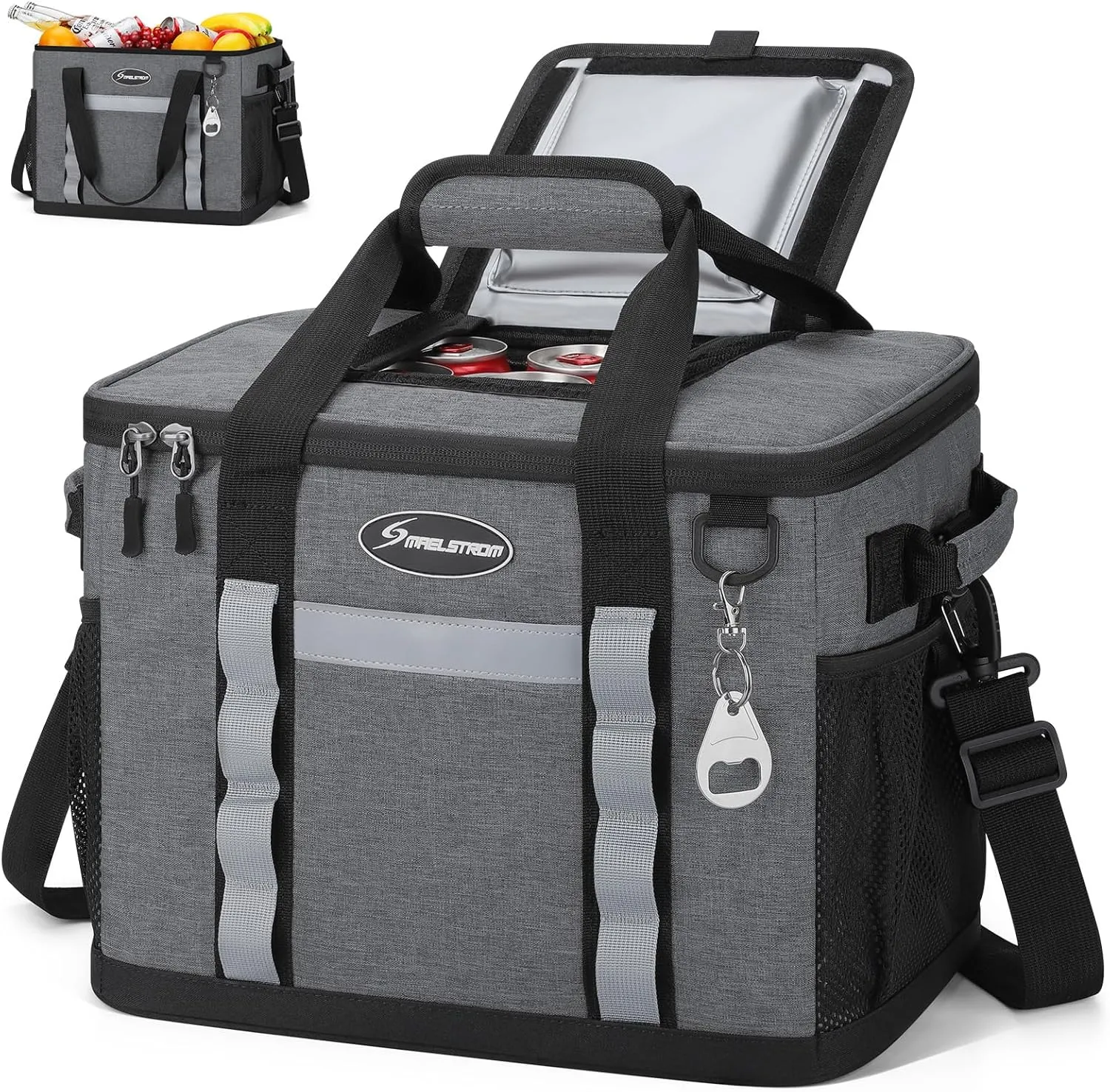 Maelstrom Soft Cooler Bag,Collapsible Soft Sided Cooler,24/30/60/75 Cans Beach Cooler,Ice Chest,Large Leakproof Camping Cooler,Portable Travel Cooler for Grocery Shopping,Camping,Road Trips