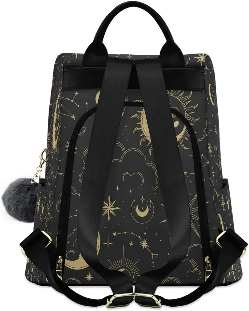 Magic Boho Sun Constellation Moon Anti-Theft Women Backpack Purse for Fashion Bag Travel School Back Pack Rucksack Shoulder Bag