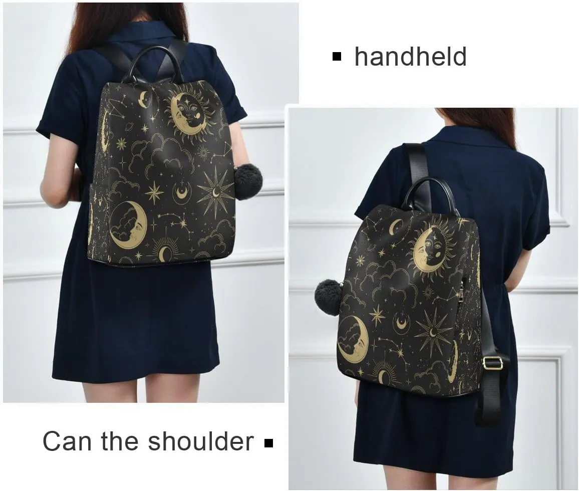 Magic Boho Sun Constellation Moon Anti-Theft Women Backpack Purse for Fashion Bag Travel School Back Pack Rucksack Shoulder Bag