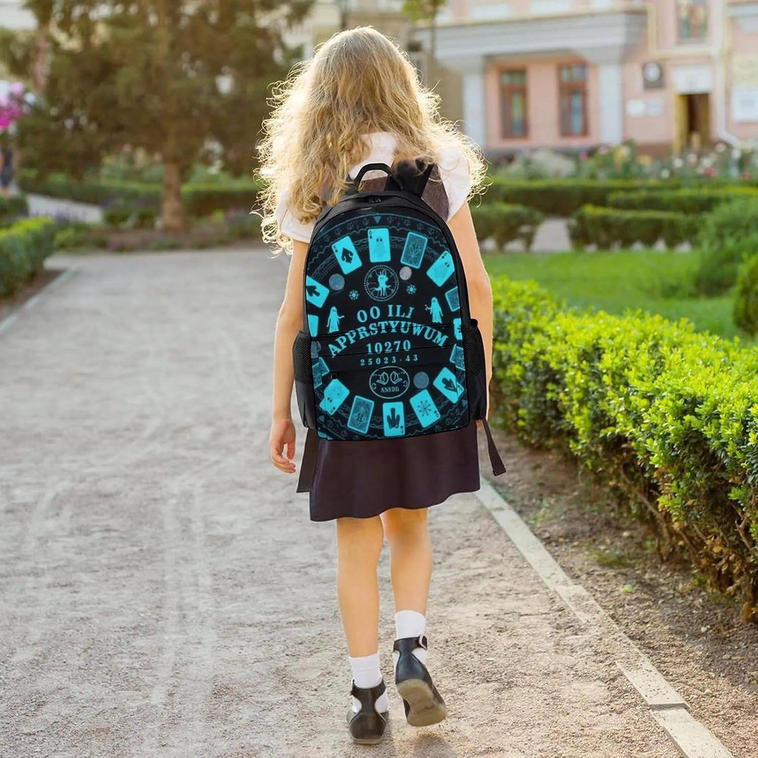 Magic Spirit Board Cards Art Rucksack Polyester Anti-Theft Multipurpose Bookbag Big Capacity Travel and Sport Backpack Rucksack With Side Pockets
