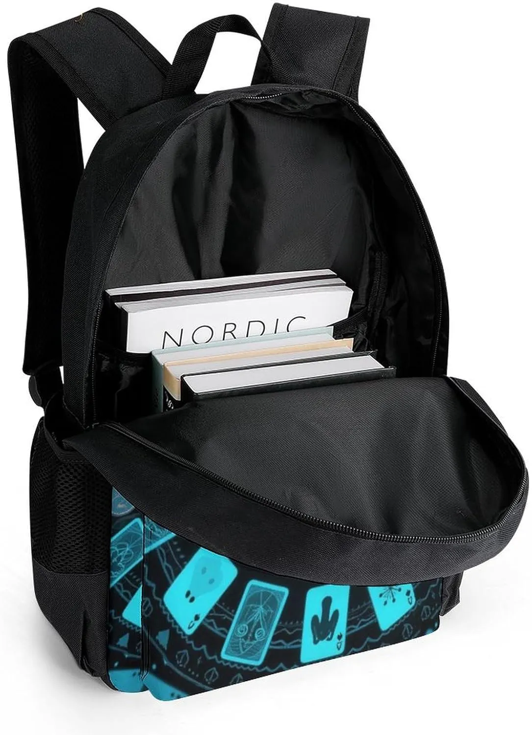 Magic Spirit Board Cards Art Rucksack Polyester Anti-Theft Multipurpose Bookbag Big Capacity Travel and Sport Backpack Rucksack With Side Pockets