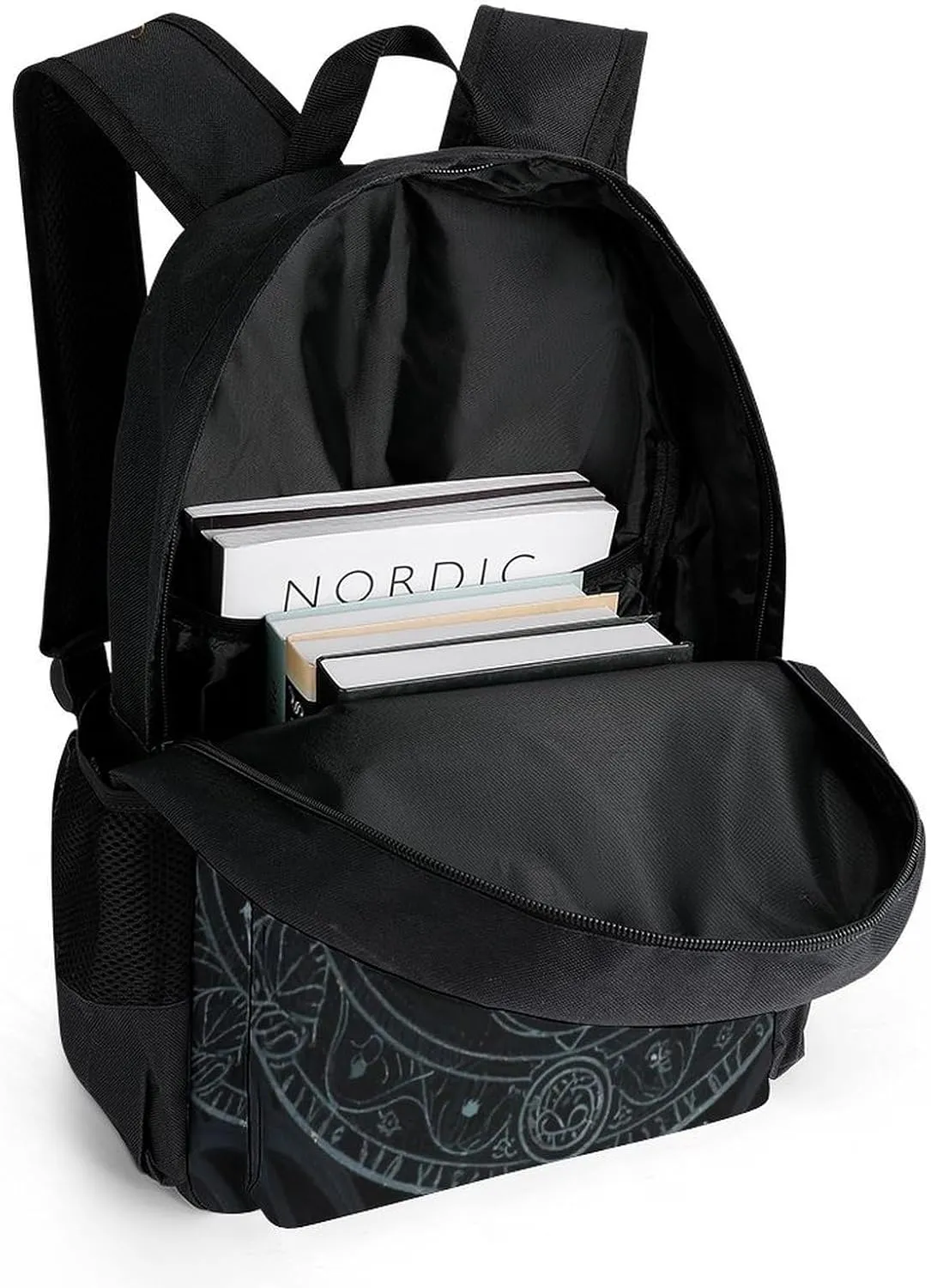 Magic Spirit Board Witch Art Backpack Polyester Anti-Theft Multipurpose Bookbag Large Capacity Laptop Book Bag Rucksack With Side Pockets