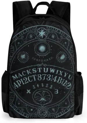 Magic Spirit Board Witch Art Backpack Polyester Anti-Theft Multipurpose Bookbag Large Capacity Laptop Book Bag Rucksack With Side Pockets