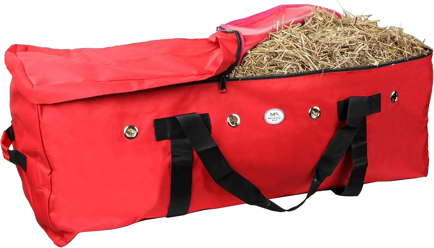 Majestic Ally 1200 D Nylon Fabric Large 44” x 20” x 16” and Extra Large 52" x 27" x21" Heavy-Duty Hay Bale Storage Bag (Red, Large)