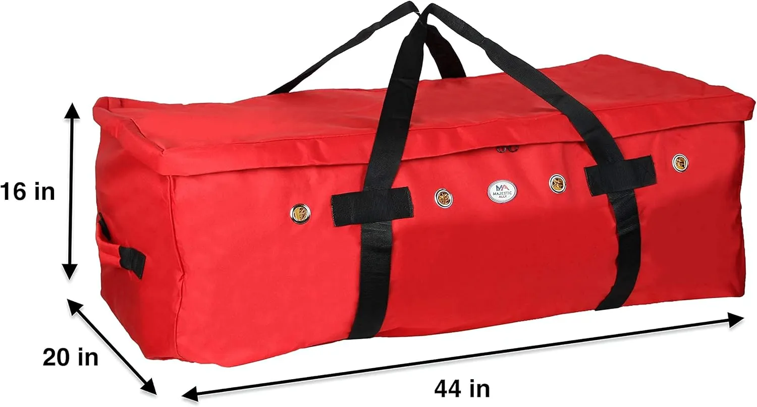 Majestic Ally 1200 D Nylon Fabric Large 44” x 20” x 16” and Extra Large 52" x 27" x21" Heavy-Duty Hay Bale Storage Bag (Red, Large)